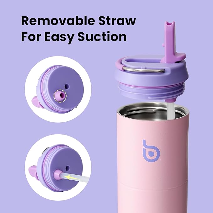 BOTTLE BOTTLE Insulated Water Bottle 24oz with Straw Lid and Handle for Sports Travel Gym Stainless Steel Water Bottles Double-Wall Vacuum Metal Thermos Bottles Leak Proof BPA-Free