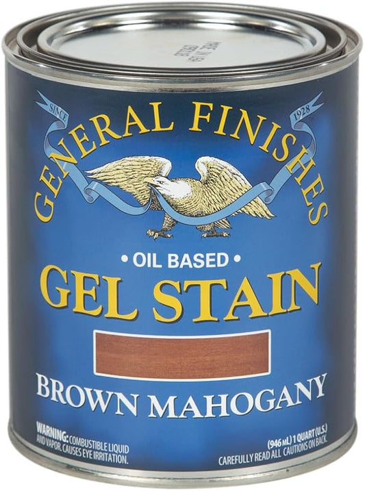 General Finishes Oil Base Gel Stain, 1 Quart, Brown Mahogany