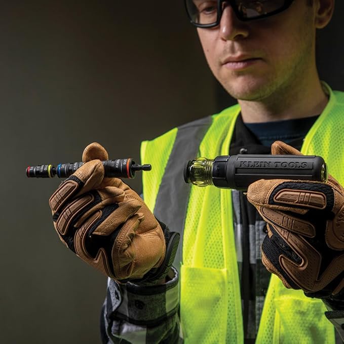 Klein Tools Magnetic 11-in-1 Multi-Tool Screwdriver With 8 Bits and Impact 7-in-1 Flip Socket Set With 6 Sizes