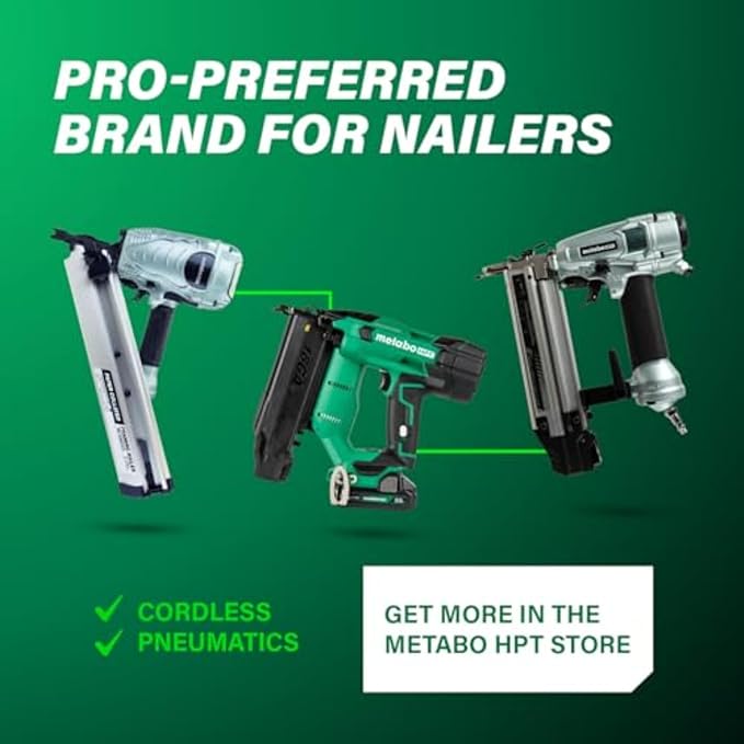 Metabo HPT Palm Nailer, Pro-preferred Pneumatic Power Nailers, Palm Tool for Joist Hangers & Connectors, Magnetic Nose for Precise Fastening, 360° Swivel Plug, 2-1/2″ to 3-1/2″ Bulk Fasteners, NH90AB