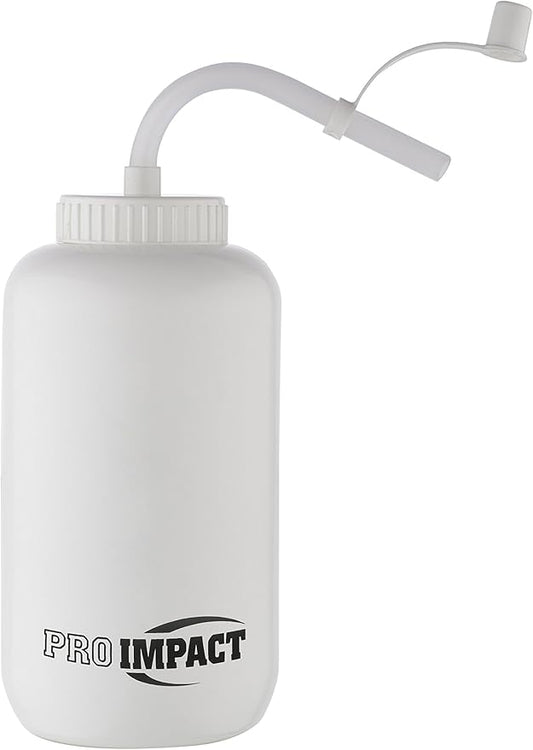 Pro Impact Squeezable Water Bottle Bendable Long Straw - LDPE BPA Free Plastic - Hydration for Baseball Hockey Gym MMA Yoga Boxing Cycling Softball Football Lacrosse (35.5 Oz.)