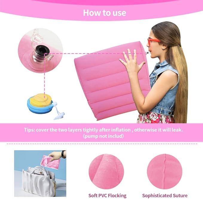 Nevife Inflatable Triangle Bed Wedge Pillow-Fast Inflating/Deflation Valve-Portable Travel Leg Elevation,Adjustable Incline Pillow for Back Support,Sleeping, Acid Reflux,Snuoring,Footrest