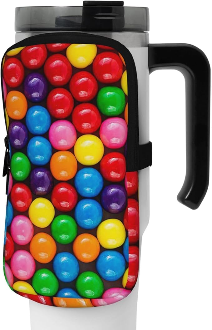 Galaxy Mandala Water Bottle Pouch for Stanley Cup 40oz 30oz,Personalized Gym Purse for Men Women, Tumbler Pouch with Versatile Pocket Water Bottle Bag for Cards, Keys, Phone