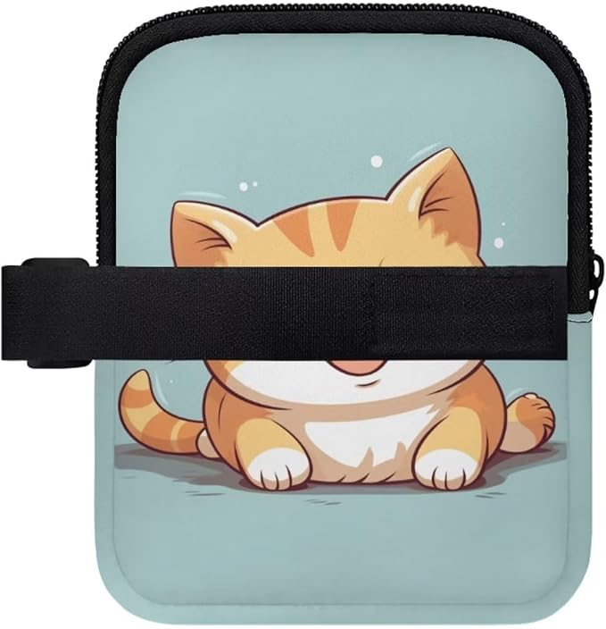 Cute Cat Stanley Cup Pouch with Adjustable Strap Water Bottle Storage Bag 40oz IceFlow Tumbler Pouch for Stanley Accessories