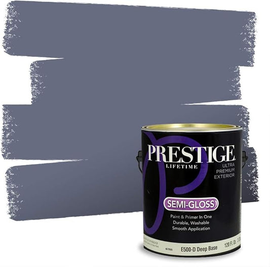 PRESTIGE Paints Exterior Paint and Primer in One, 1 Gallon, Semi-Gloss, Chinchilla