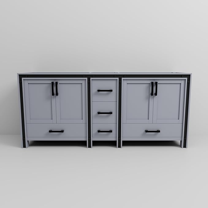 Augustine 80 in. W X 22 in. D Dark Grey Double Bath Vanity Cabinet Without Countertop