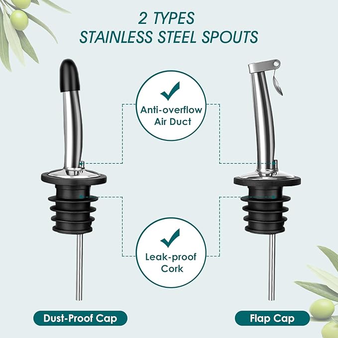 vancasso 16 Oz Ceramic Olive Oil Dispenser Bottle, Bottle Dispenser with Spout and Funnel for Kitchen,Suitable for Oil, Vinegar, Coffee Syrups & Other Liquids，BK