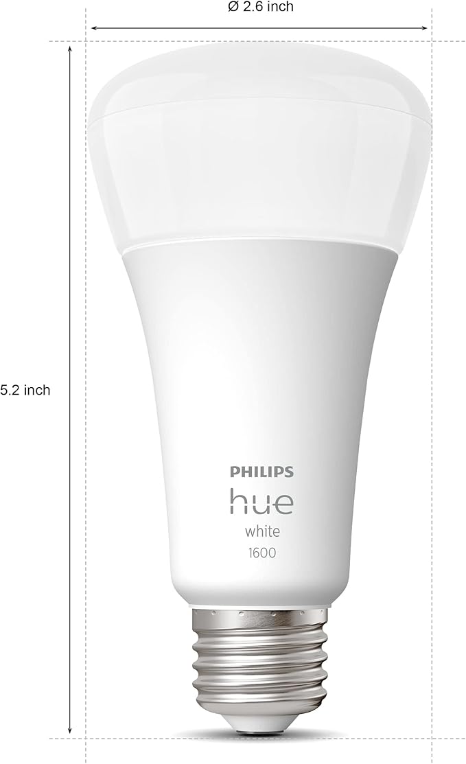Philips Hue Smart 100W A21 LED Bulb - White Ambiance Warm-to-Cool White Light - 2 Pack - 1600LM - E26 - Indoor - Control with Hue App - Compatible with Alexa, Google Assistant and Apple Homekit