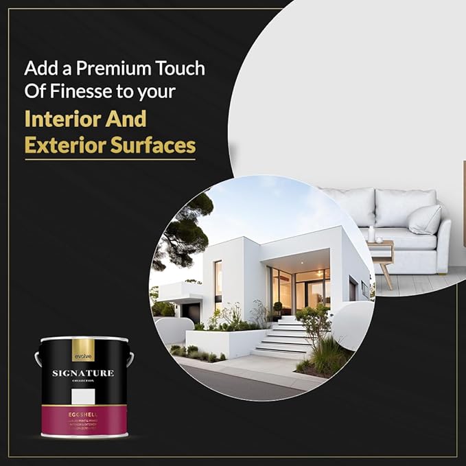 EVOLVE Signature Paint & Primer: Luxury Paint & Primer for Indoor & Outdoor Surfaces, Minimal Odor, Eggshell Sheen (Fog Gray, 1 Gallon)