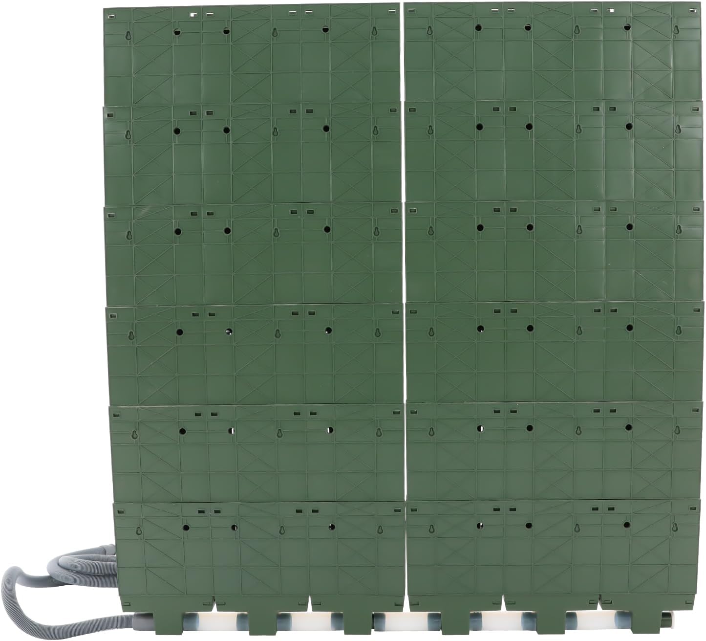 36 Pockets Hanging Planter Bags, Vertical Wall Mounted Plant Planting Grow Bags, Stackable Wall Planter with Timer, Self Watering Hanging Planters for Outdoor Indoor Garden-Green