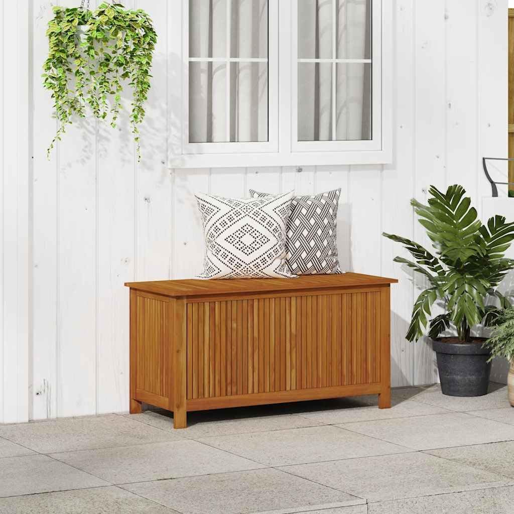 vidaXL Outdoor Storage Box - Wooden Deck Cabinet for Patio/Garden with Water-Resistant Lining, Farmhouse Style