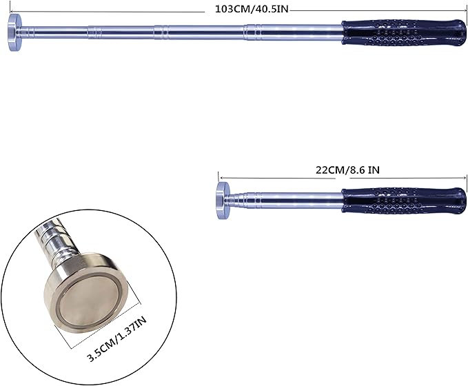 Telescoping Heavy Magnetic pickup Tool 41" long 35lb,25lb,20lb, 16lb suction magnets tools magnet pen pick up sticks enhanced retractable multi-tool pickup tool christmas gifts for men mens husband