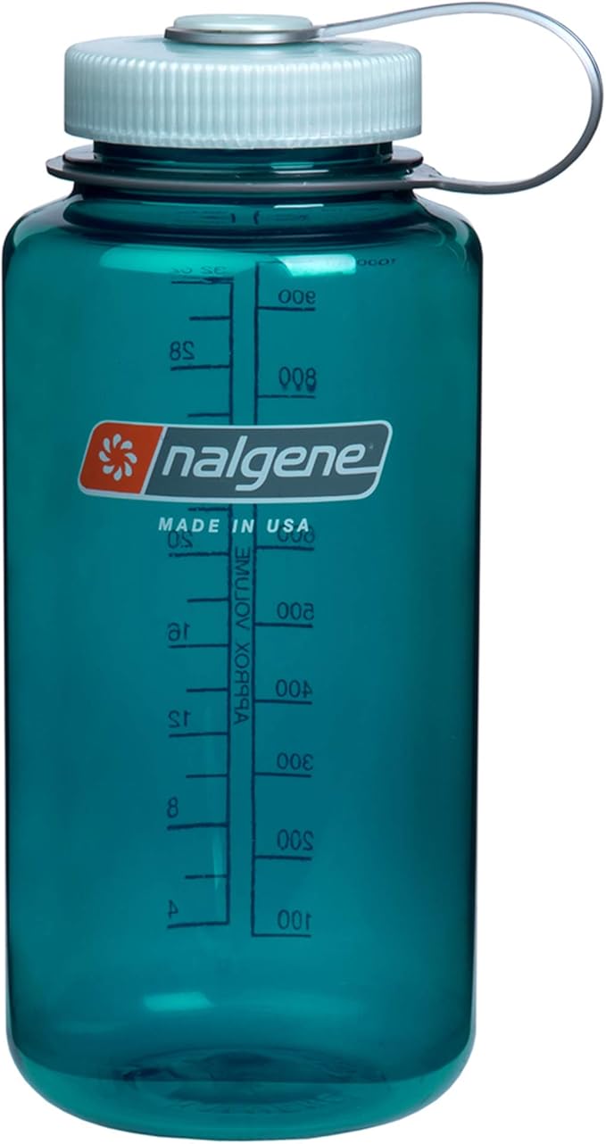 Nalgene Sustain Tritan BPA-Free Water Bottle Made with Material Derived from 50% Plastic Waste, 32 OZ, Wide Mouth