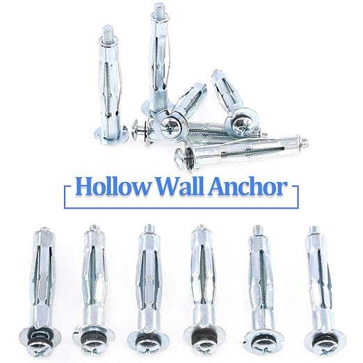 Glarks 30Pcs 5x52MM Heavy Duty Zinc Plated Steel Molly Bolt Hollow Drive Wall Anchor Screws Set for Drywall, Plaster and Tile (M5x52)