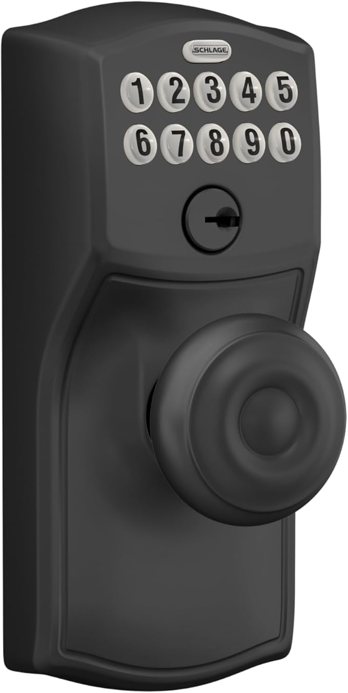 SCHLAGE FE595 CAM 622 GEO Keypad Entry with Flex Electronic Lock, Matte Black