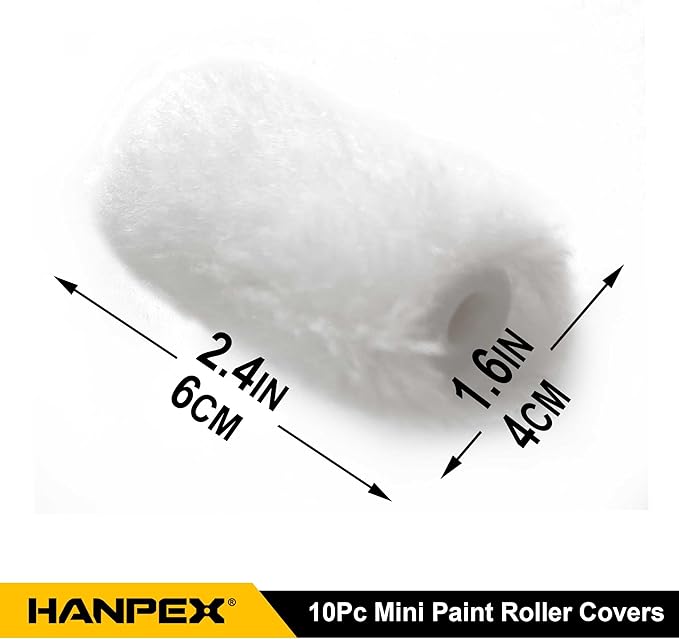 10-Pack Paint Roller Covers,2.4-inch Roller Naps for Flawless Painting – Home & DIY Use