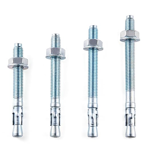20 Pcs Zinc Plated 3/8" Wedge Anchors & Concrete Anchors Kit for Reinforcing Building Structures & Industrial Equipment Mounting