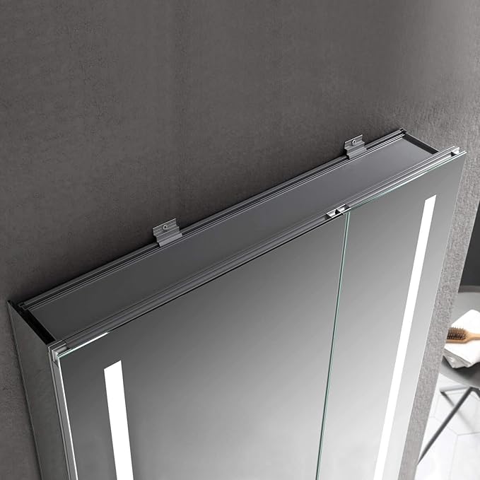 Blossom LED Medicine Cabinet Mirror for Bathroom, 24x32 Inch | Lighted Medicine Cabinet with Mirror | Recessed or Surface Makeup Mirror, Anti-Fog, 3 Color Dimmable, Outlets & USB Ports | P1(M)-30