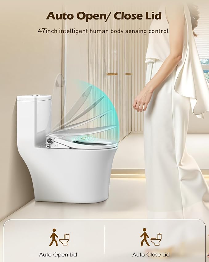 iliD Smart Max Bidet Toilet Seat, Electric Elongated Ecoseat with Four Cleaning Modes, Auto Open/Close, Wider Seat, Ultra Slim, Female Wash and Rear Wash