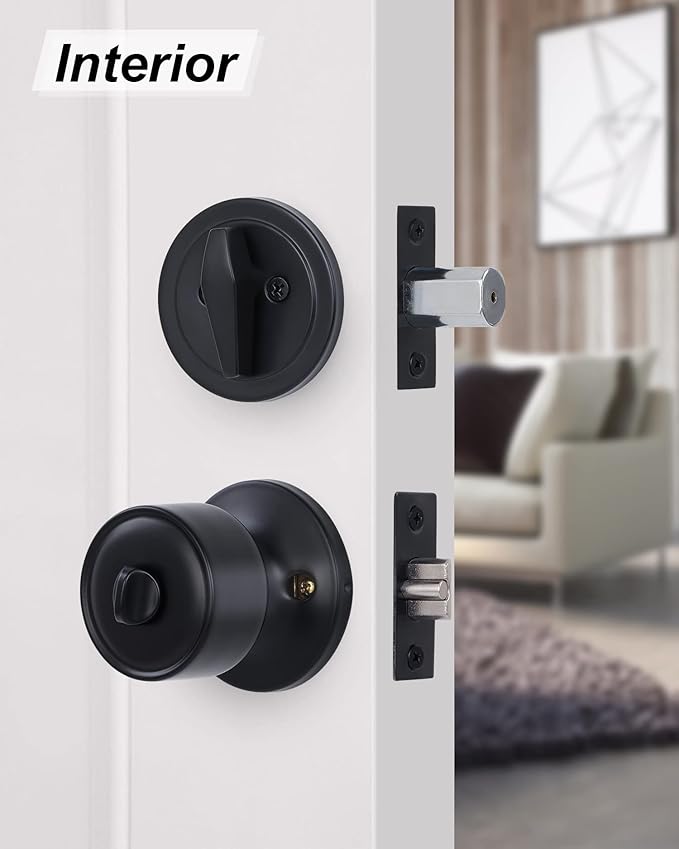 Lanwandeng 2 Sets Keyed Alike Entry Door Knobs and Single Cylinder Deadbolt Lock Combo Set Security for Entrance and Front Door, All Keyed Same Door Lock with Classic Satin Nickel Finish