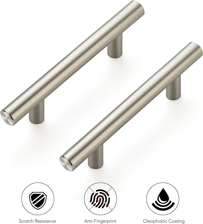 Ravinte 40 Pack | 5'' Cabinet Pulls Brushed Nickel Stainless Steel Kitchen Drawer Pulls Cabinet Handles 5”Length, 3” Hole Center with Mounting Template