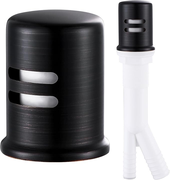 Dishwasher Air Gap Cover, Dishwasher Air Gap Cap for Kitchen Sink, Solid Brass Dishwasher Overflow Vent Cap Replacement Kit, Oil Rubbed Bronze