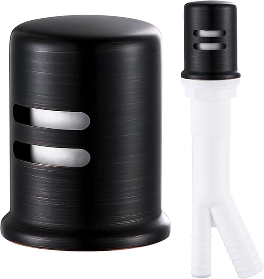 Dishwasher Air Gap Cover, Dishwasher Air Gap Cap for Kitchen Sink, Solid Brass Dishwasher Overflow Vent Cap Replacement Kit, Oil Rubbed Bronze