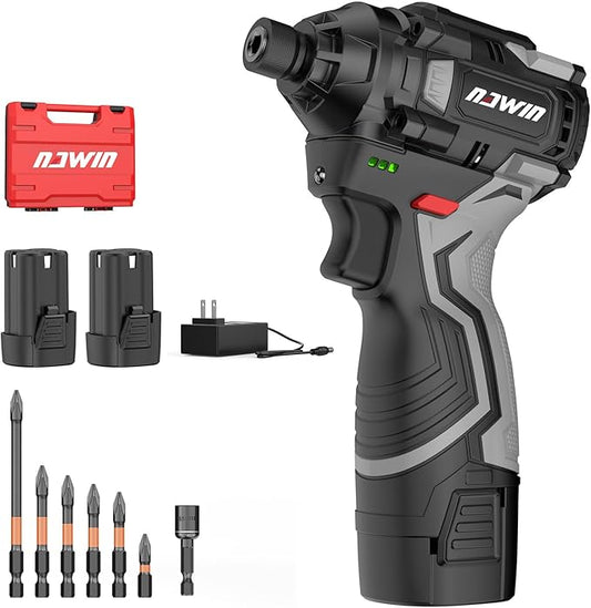 Cordless Impact Driver Kit 16.8V Max Torque 140Nm（105ft-lbs）High Rotation Electric Impact Driver Brushless Motor Continuously Variable Rechargeable 1/4" impact driver 2.0Ah Batteries