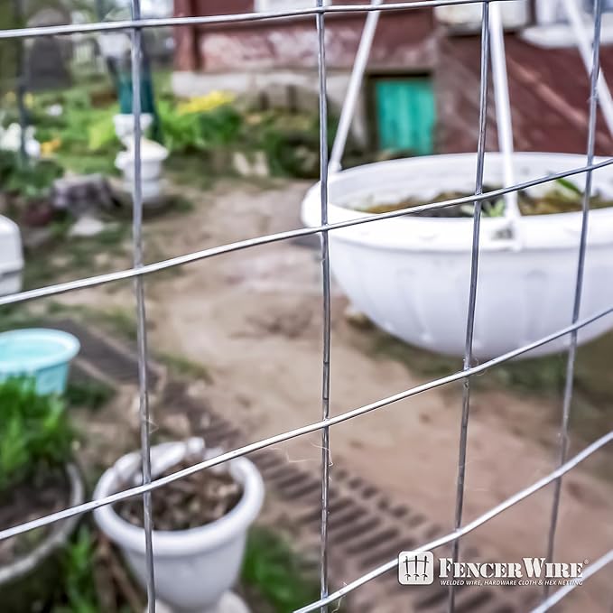 Fencer Wire Welded Wire Fence 12.5 Gauge, Galvanized Welded Fence Wire Roll, Mesh Size 4-Inch x 4-Inch, Hog Wire Fencing Cage, Multiple Use for Home Improvement & Animals Enclosure (4ft. x 100ft.)