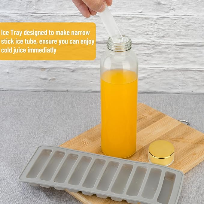 Glass Juice Bottles with Lids for Juicing 18 oz, Reusable Clear Glass Water Bottles with Stainless Steel Airtight Cap for Refrigerator, 100% Leak Proof, BPA Free, Set of 3, Gold