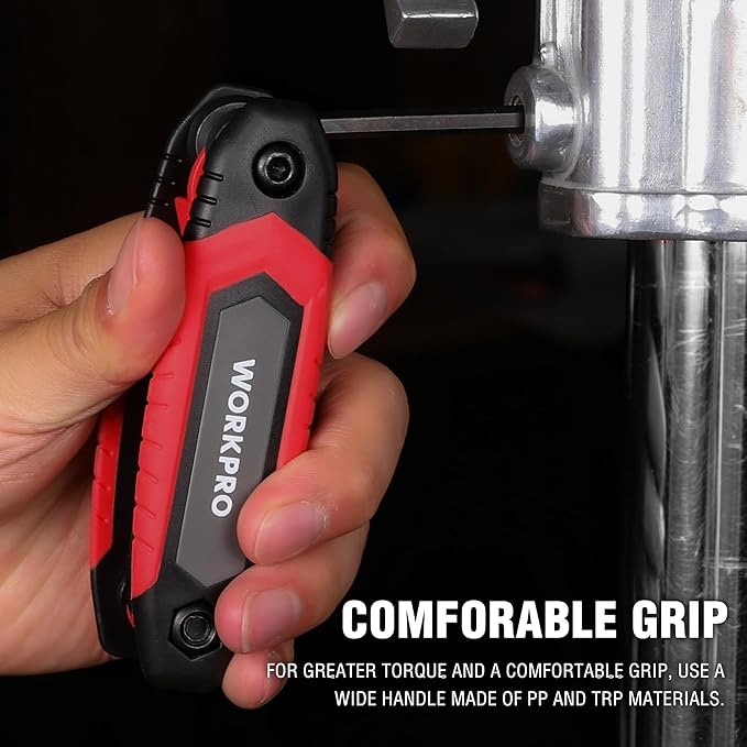 WORKPRO 25-Piece Folding Allen Wrench Set, SAE, Metric, Torx Hex Key Set Included, 3 Pack Portable Allen Key Set for Basic Home Repair and General Applications