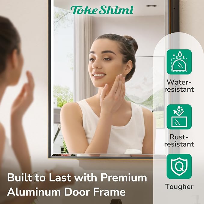TokeShimi 20 x 26 Bathroom Medicine Cabinet with Mirror Beveled, Aluminum Framed Recessed Medicine Cabinet with Mirror Oil Rubbed Bronze Mirrored with Storage Adjustable