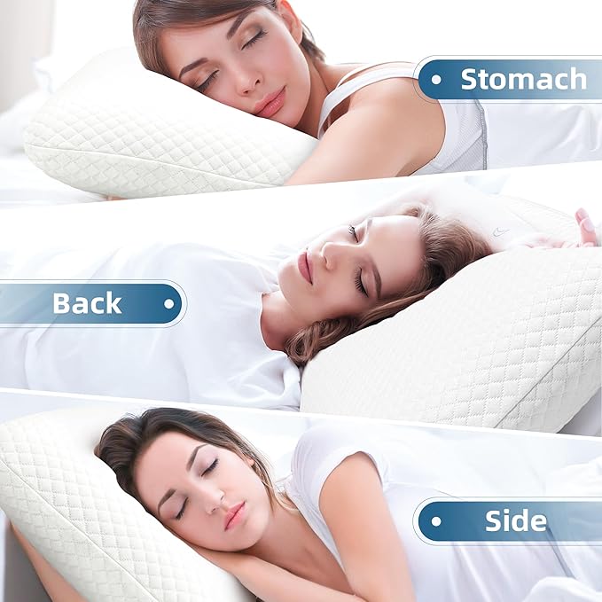 Gel Cooling Pillow Memory Foam Pillows for Side, Back, and Stomach Sleepers Bed Pillow for Sleeping Standard Size