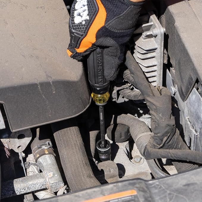 Klein Tools 65242 KNECT Impact Socket Set, Ratcheting Screwdriver Set, 1/4-Inch Drive, SAE and Metric Flip Sockets, 16 Hex Sizes, Adapters, MODbox Case