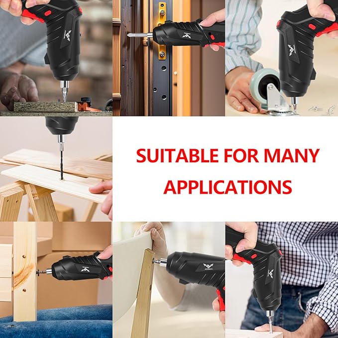 28 in 1 Electric Screwdriver Cordless Rechargeable Small Power Drill Set 3.6V Li-ion 3.5Nm Max Torque Electric Rotatable with LED Light Screwdriver for Home Office DIY Tools (Black)