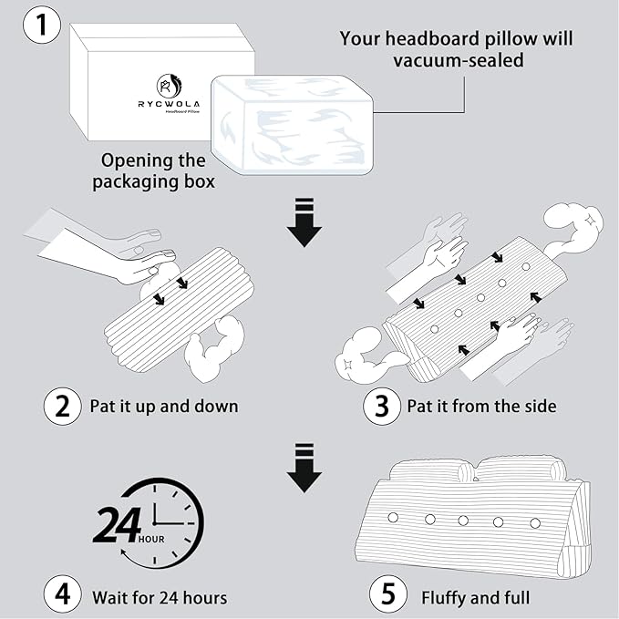 Headboard Wedge Pillow with 2 Pack Neck Roll Pillow Large Headboard Pillow Soft and Supportive with Removable Cover (Light Grey, Queen:59x8x20 Inches)