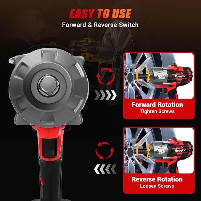 Cordless Impact Wrench 1/2" for Milwaukee 18V Battery, Impact Wrench 1450FT-LBS(2000N.m) High Torque Brushless Electric Impact, with 4 Modes Power Impact Driver for Car, Truck, Mower (No Battery)