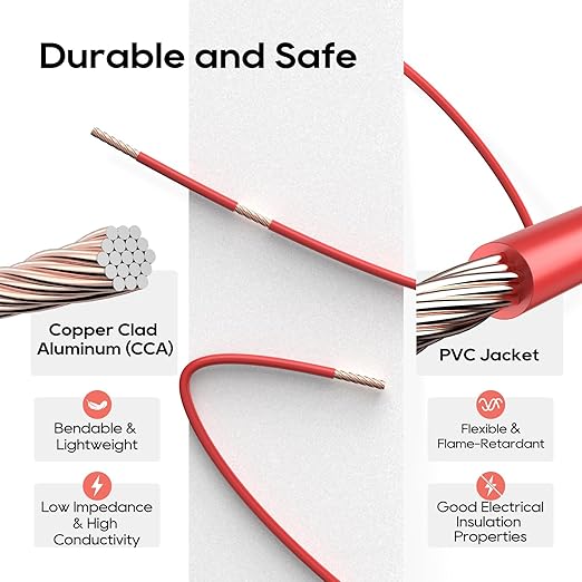 TOPDC 16 Gauge Electrical Wire, 6 Colors, 100FT Each Automotive Wire Combo, Copper Clad Aluminium(CCA), Hook up Wire Kit for Car Audio,Automotive Wiring,LED Lighting,etc