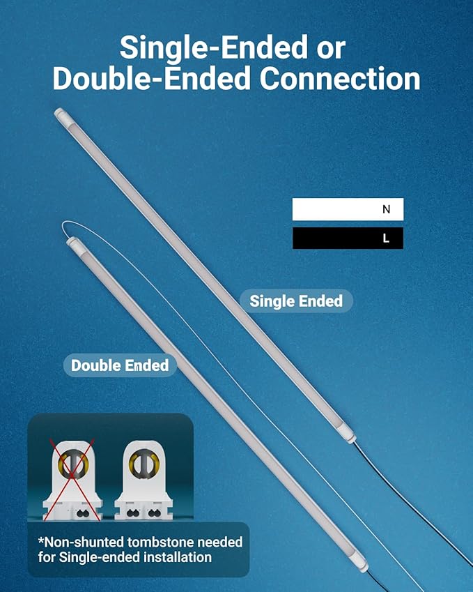 Sunco 10 Pack T8 LED Bulbs 4 Foot, Tube Light Bulbs Ballast Bypass, 48 Inch Fluorescent Replacement, 2200 LM, 18W, 5000K Daylight, Single Ended Power, Type B, Frosted Lens UL