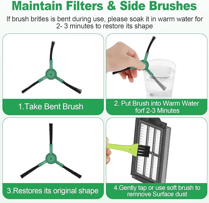 26 PCS 405 Combo Accessories Replacement Parts for iRobot Roomba Plus 405/505 Combo Kit Accessory Set, 2 Roller Main Brushes, 6 vacuum Dust Bags 6 Mop Pads 4 Hepa Filters 6 Side Brushes