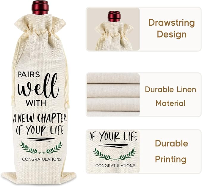 GSPY Wine Bag & Candle Set - Going Away Gifts for Friends - Goodbye Gifts for Coworkers, Farewell Gifts for Boss - Funny Moving Away, Leaving Job, Retirement Gifts for Women, Men, Work Friends