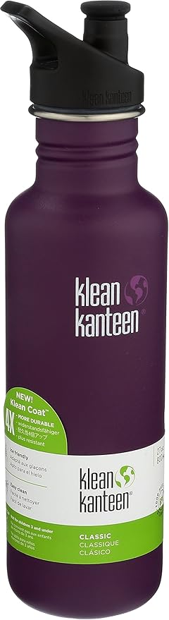 Klean Kanteen Classic Stainless Steel Singel Wall Non-Insulated Water Bottle with Sport Cap