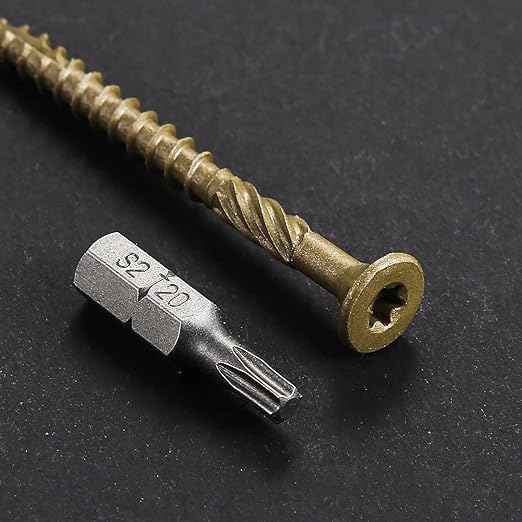 #8 * 1-1/4" Deck Screws, (1167pcs) 5 lbs.Exterior Wood Screws, Rust Resistant Epoxy Coated, Bronze, T20 Star Bit