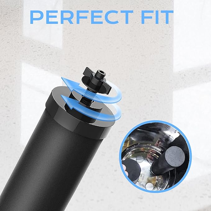 NSF/ANSI 42&372 Certified Water Filter，Gravity Water Filter Replacement for Berkey® BB9-2® Black Purification Elements and Berkey® Gravity Filter System, 2 Pack