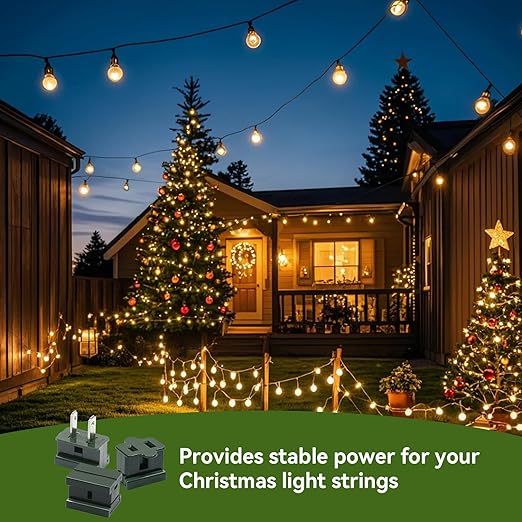 SPT-1 Male/Female Vampire Plug, Extension Cord Connector Combo Kit Green, Replacement Splice Zipper Plugs with SPT-1 Cable Adaptor Christmas Lighting String Extension Cord (10 pcs Plugs Each)