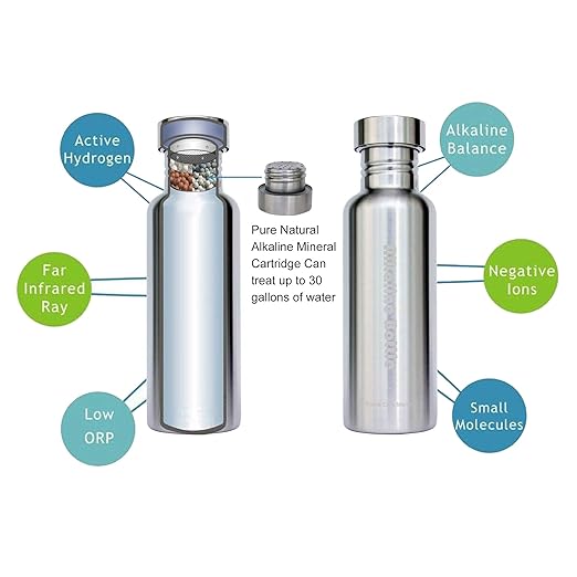 New Alkaline Water Bottle | Big Nano Energy Water Flask Stainless Steel Water Filter Bottle to Naturally Enhance Drinking Water