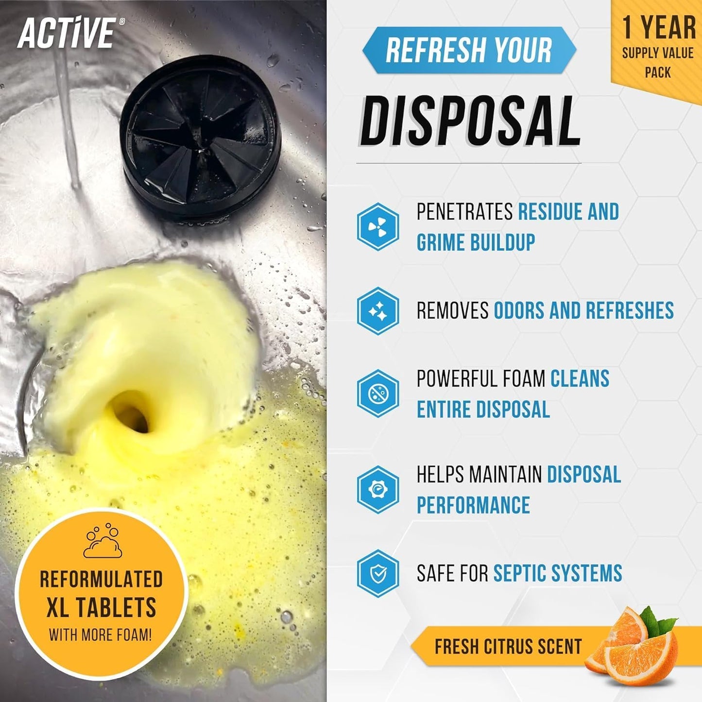 Washer Dishwasher Disposal & Coffee Cleaner Tablets - 96 Tabs Includes ACTIVE Washing Machine Cleaner, Dishwasher, Disposer, Coffee Maker Descale Tabs - Deep Clean & Refresh Appliance - 1 Year Supply