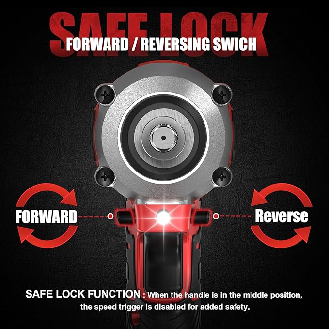 Cordless Impact Wrench for Mil-wau-kee 18V Battery 250FT-LBS 3/8 inch Compact Impact Gun Brushless Electric Includes LED Work Light - 2400RPM Light-Duty Impact Driver Wrench - No Battery