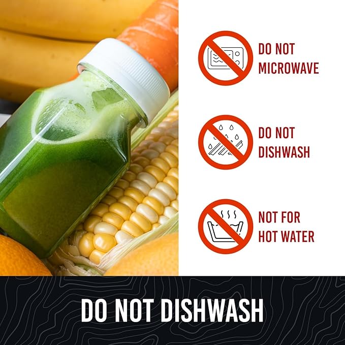 Norcalway 8pcs 2oz Small Plastic Bottles for Liquids - Ginger Shot Lids, Wellness Juice Freezer Safe, Leak Proof, Food Grade Bottles