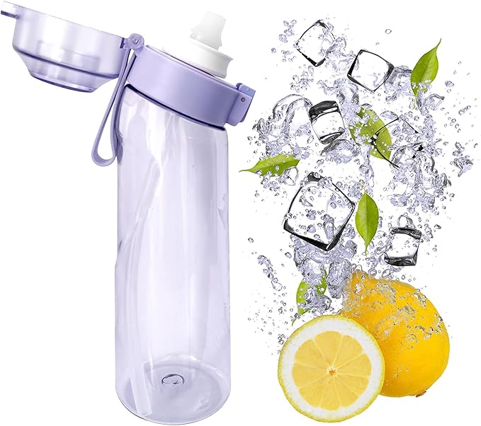 Flavor Pods for Water Bottle,7pcs Flavor Pods Fruity Scent for Sports Water Bottle,with Water bottle 0 Sugar, 0 Calorie For Fitness Outdoor School (Black+7Pod), FNDAI02